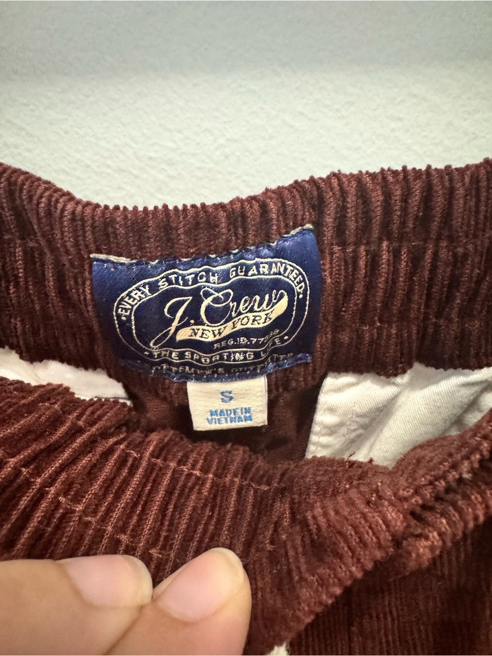 J. Crew Men's Corduroy Drawstring Pants in Burgundy - Picture 3 of 8